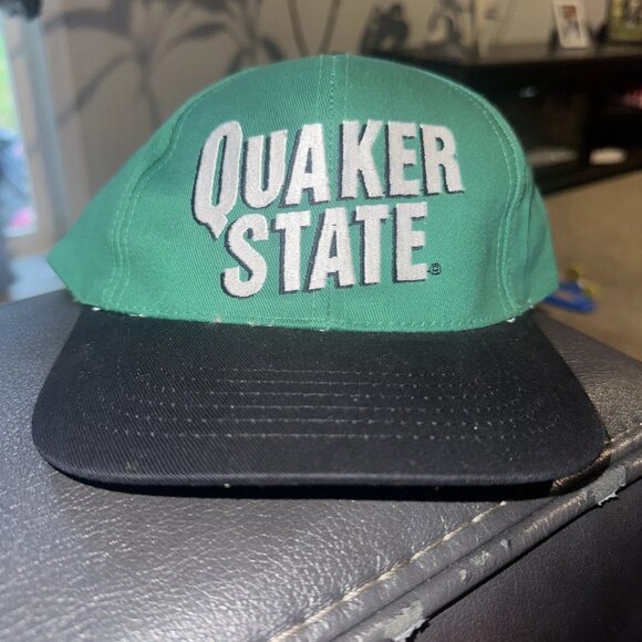 Vintage KC QUAKER STATE (Adjustable Snap Back) Cap RARE NASCAR 1990s Ships FAST - Picture 1 of 5